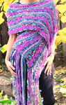 Regular size shawl draped over the shoulders